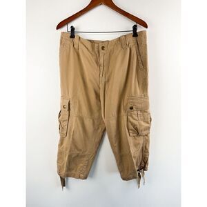 L-RL Lauren Ralph Lauren Sz 14 Khaki Beige Cargo Capri Outdoor Hiking Pants